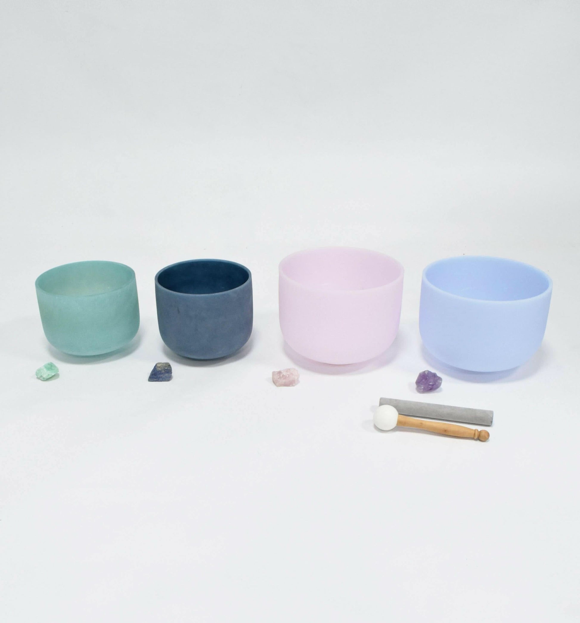 Crystal Singing Bowl Set - New Solfeggio Frequency Miracle Healing - Multi Crystal Imbued Alchemy Bowl Set