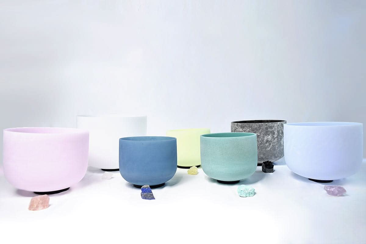 Crystal Singing Bowl Set - New Solfeggio Frequency Miracle Healing - Multi Crystal Imbued Alchemy Bowl Set