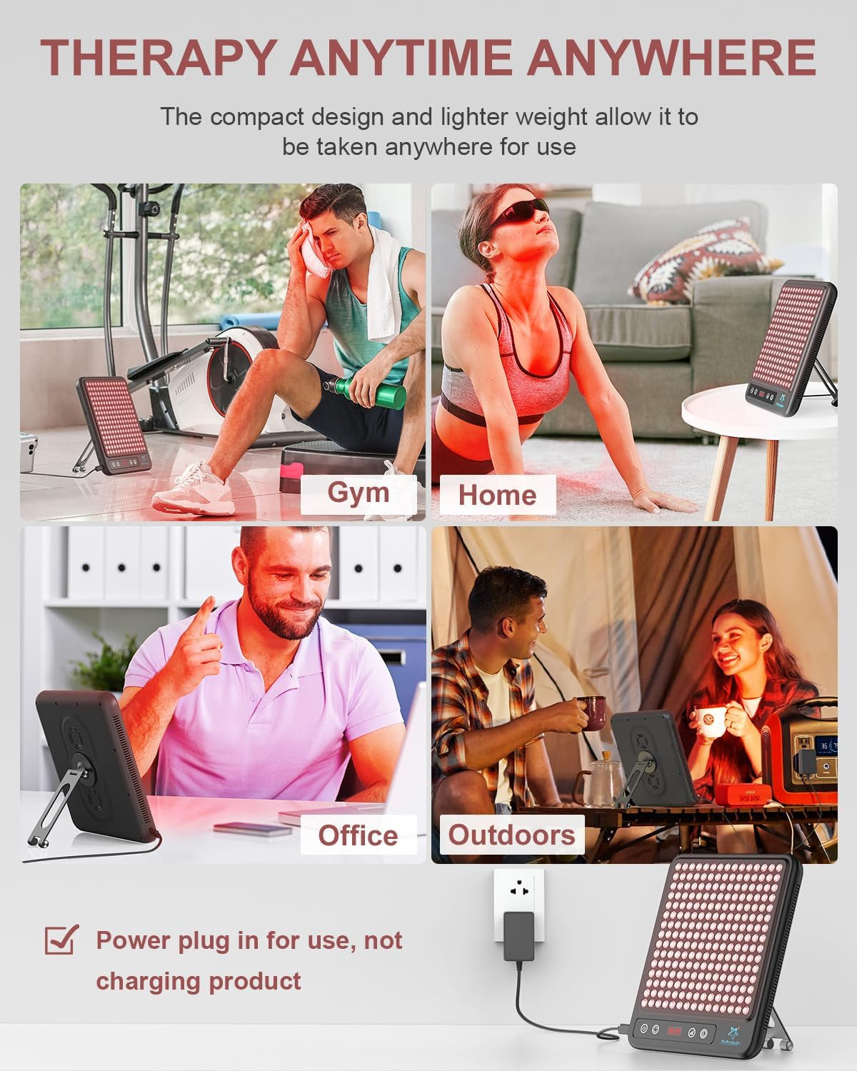 Red Light Therapy Panel, 225 Dual-Chip Leds with 660Nm Red & 850Nm near Infrared Light for Face, Skin, Sleep, Body Relaxation, Portable Therapy Panel with Stand & Timer